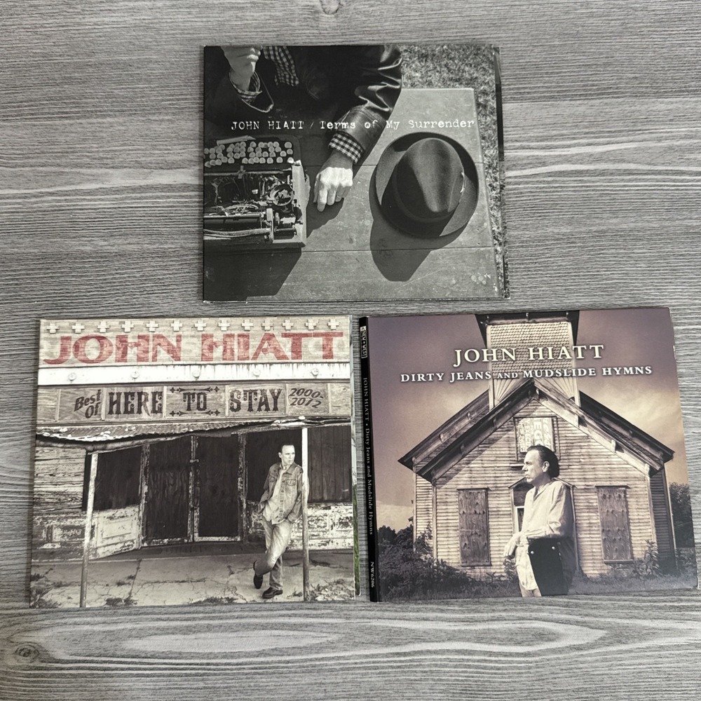 John Hiatt 3 CD Lot: Terms of My Surrender, Dirty Jeans, Best of Here to Stay